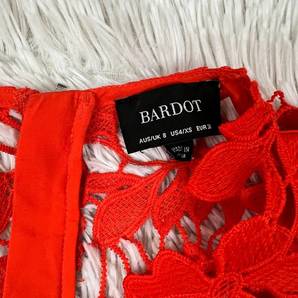 Bardot Red Ricko Fit and Flare Lace Dress - Picture 5 of 10